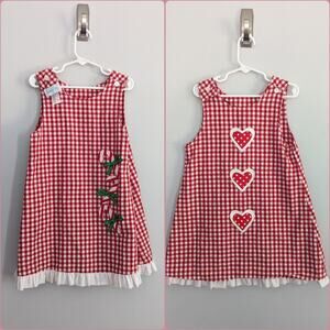 Girl's Funtasia Too! Christmas Valentine's Day Reversible Gingham Dress STAIN 5